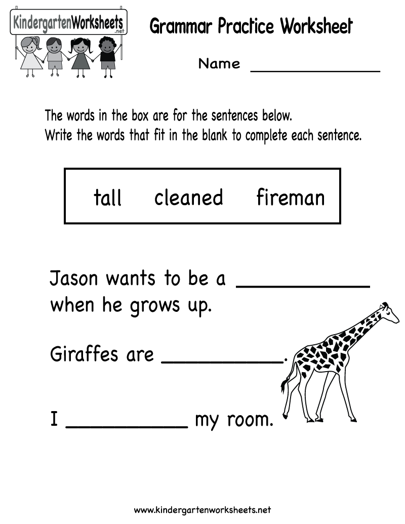 Kids  Free Grammar Printables  Worksheets For Kindergarten Grammar