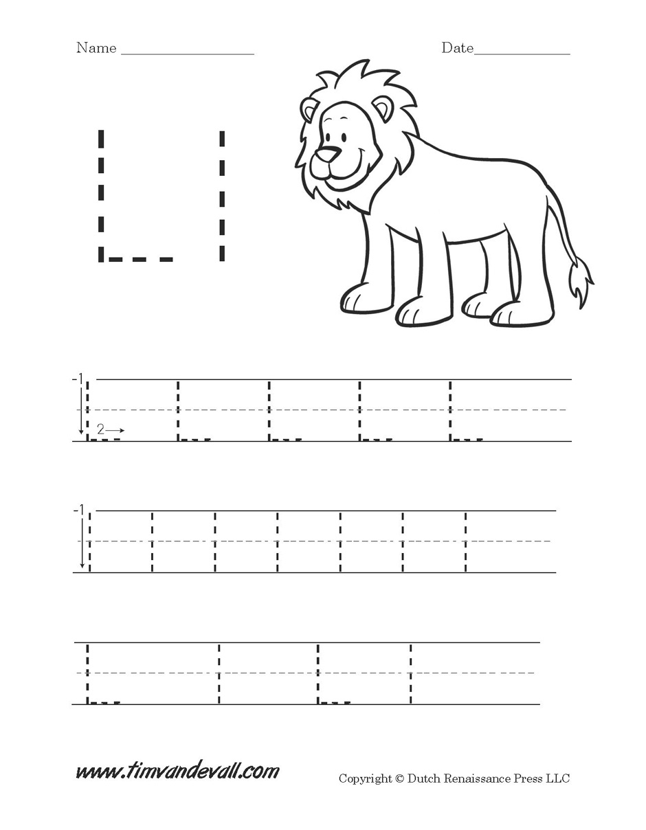 Kids  Language Arts Worksheets Kindergarten  Letter L Worksheets