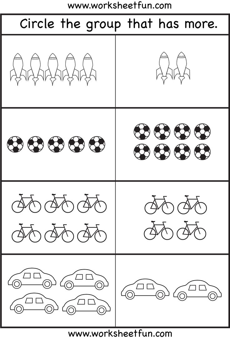 Kids  Pre Kinder Worksheets  Comparison Worksheets More Or Less