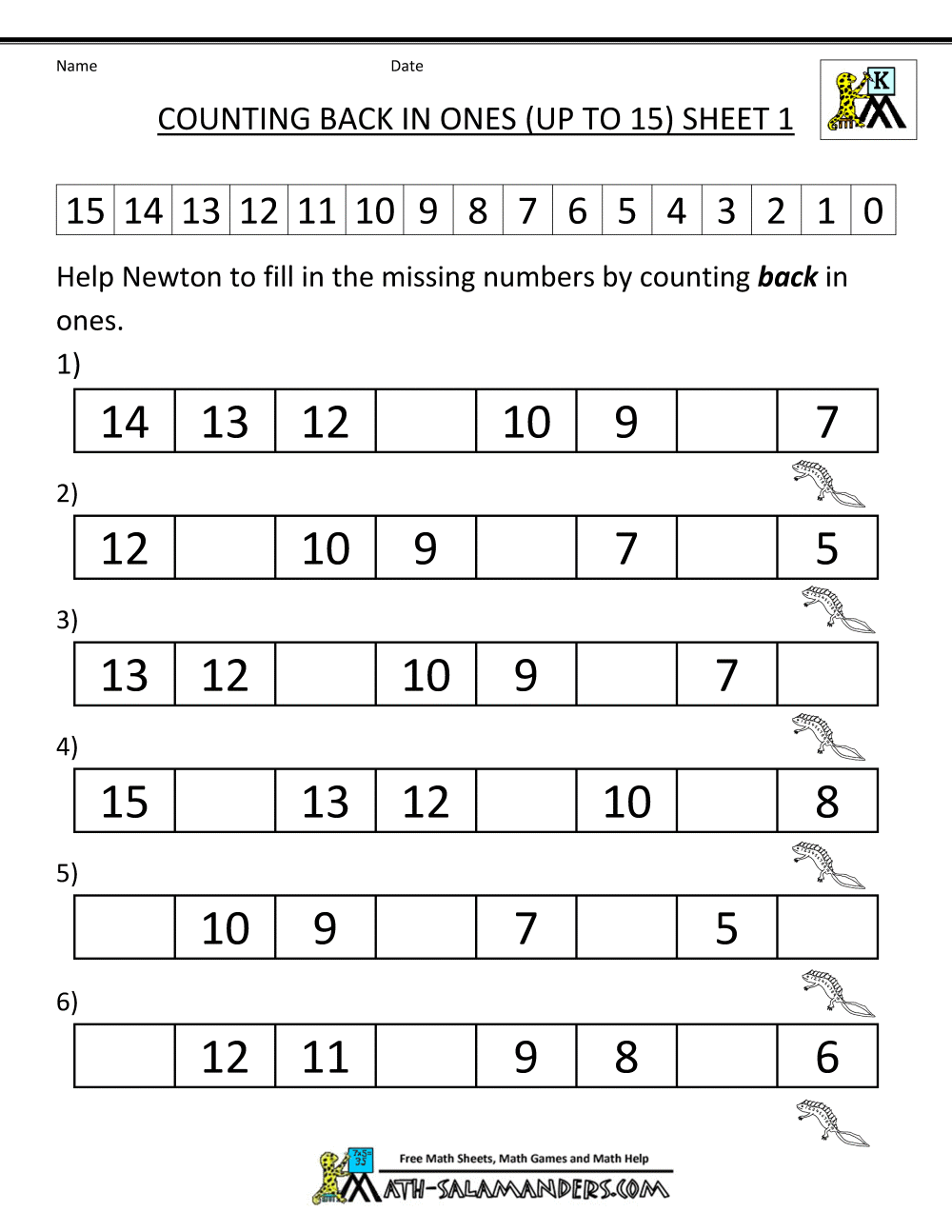 Kindergarten Counting Worksheet