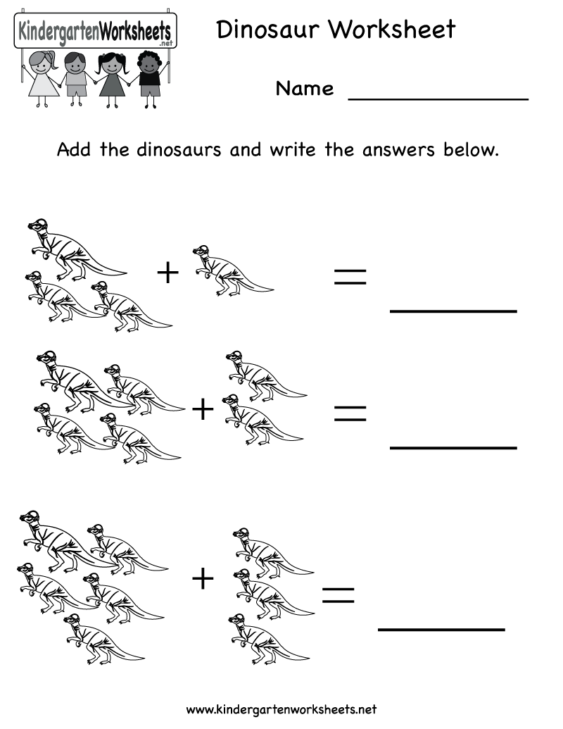 Kindergarten Dinosaur Worksheet Printable