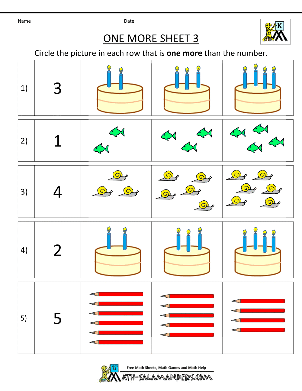 Kindergarten Math Worksheets Printable