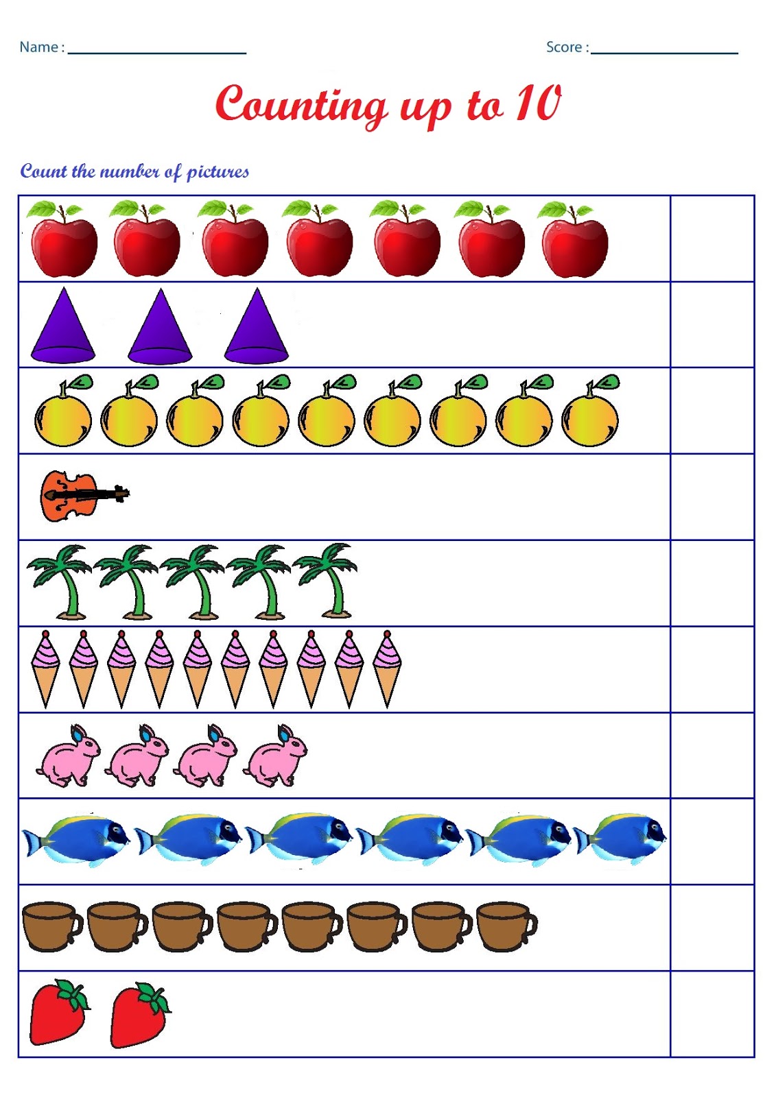 Kindergarten Worksheets  Counting Worksheets