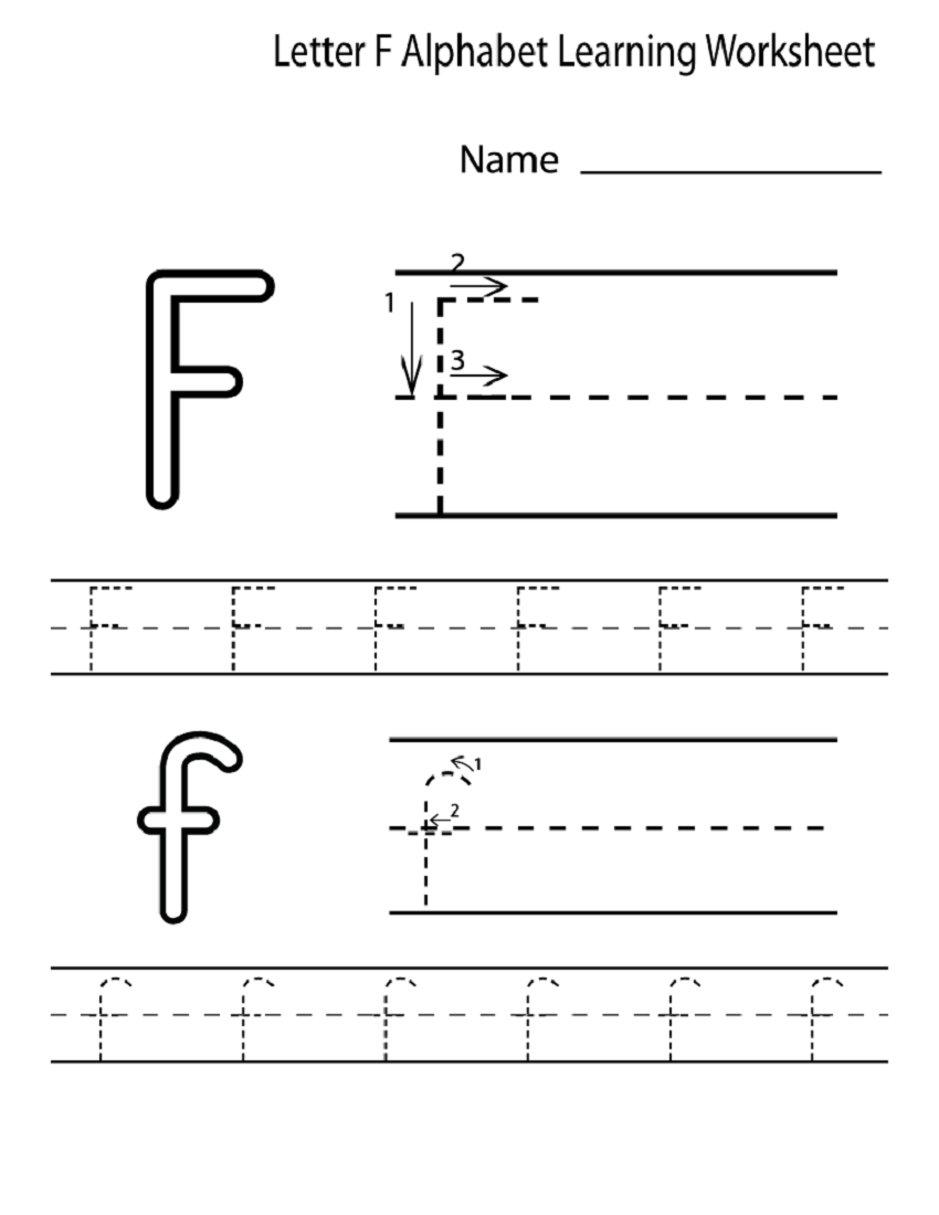 Letter F Worksheet For Preschool And Kindergarten