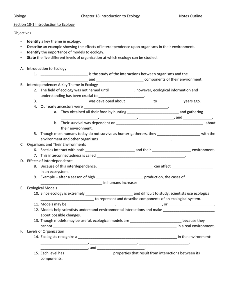 Levels Of Organization Biology Worksheet Worksheets For School