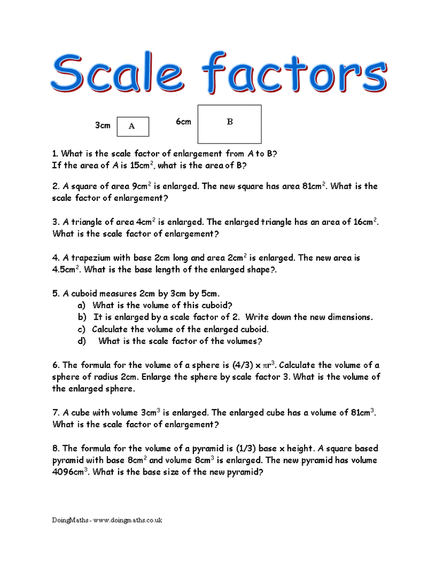 Maths Scale Worksheets