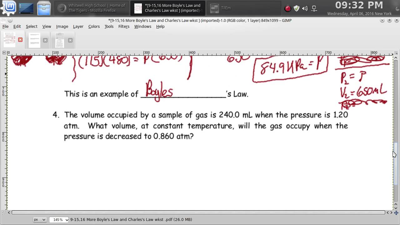 Boyles Law Worksheets