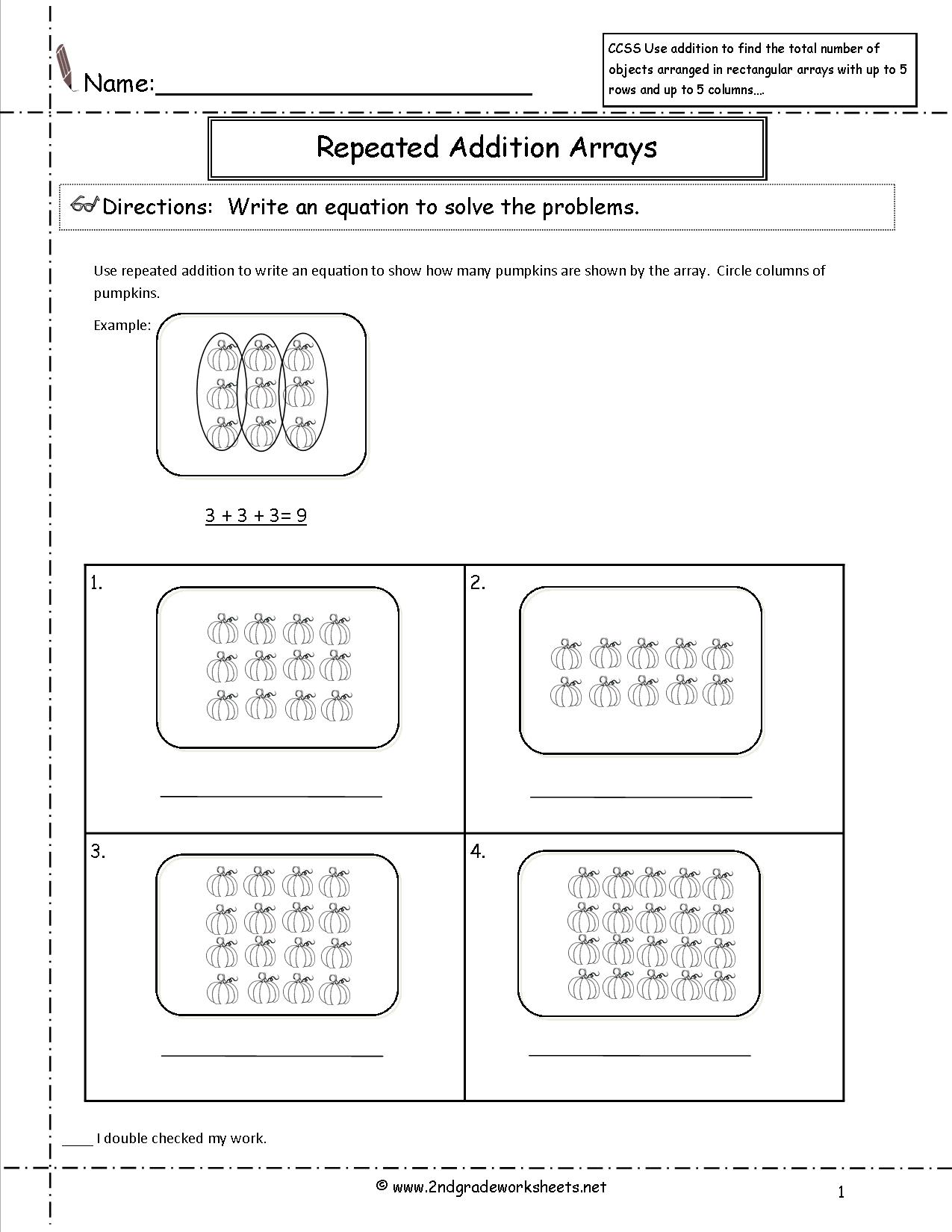 Multiplication With Arrays Worksheets Printables Printable Math