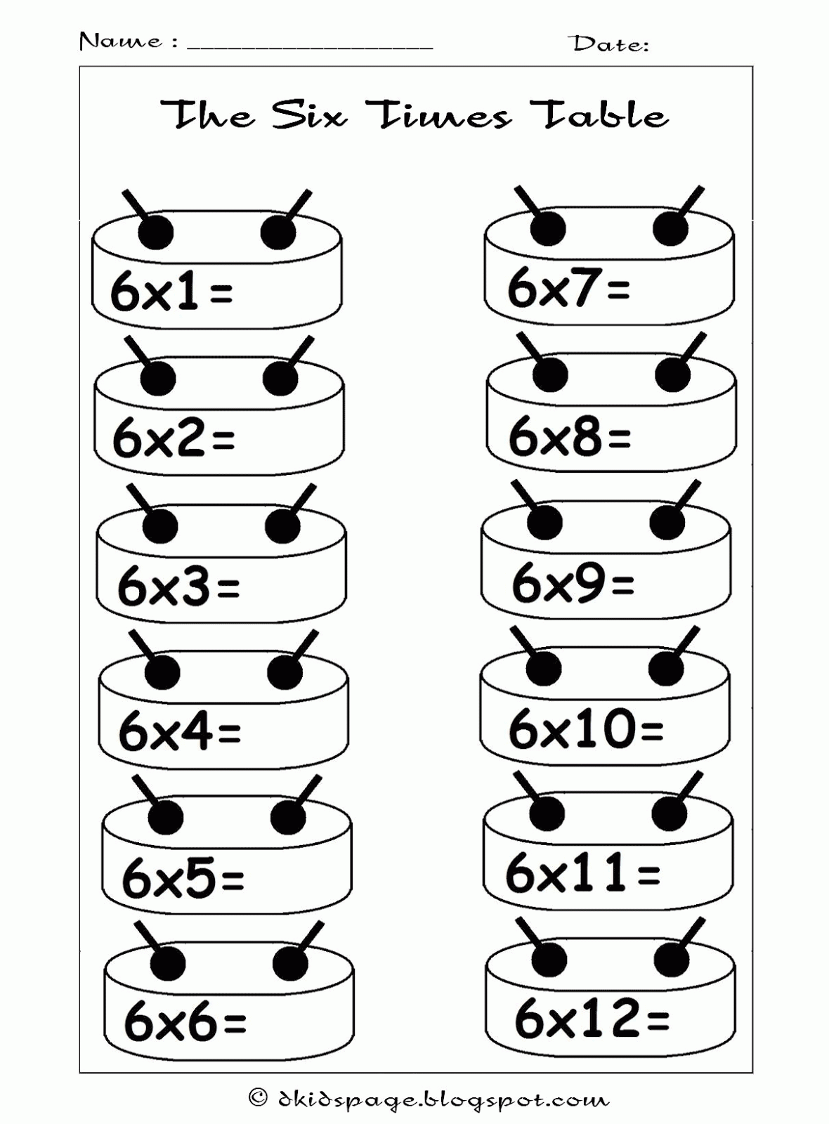 Multiplication Worksheets 6 Times Tables Worksheets For All