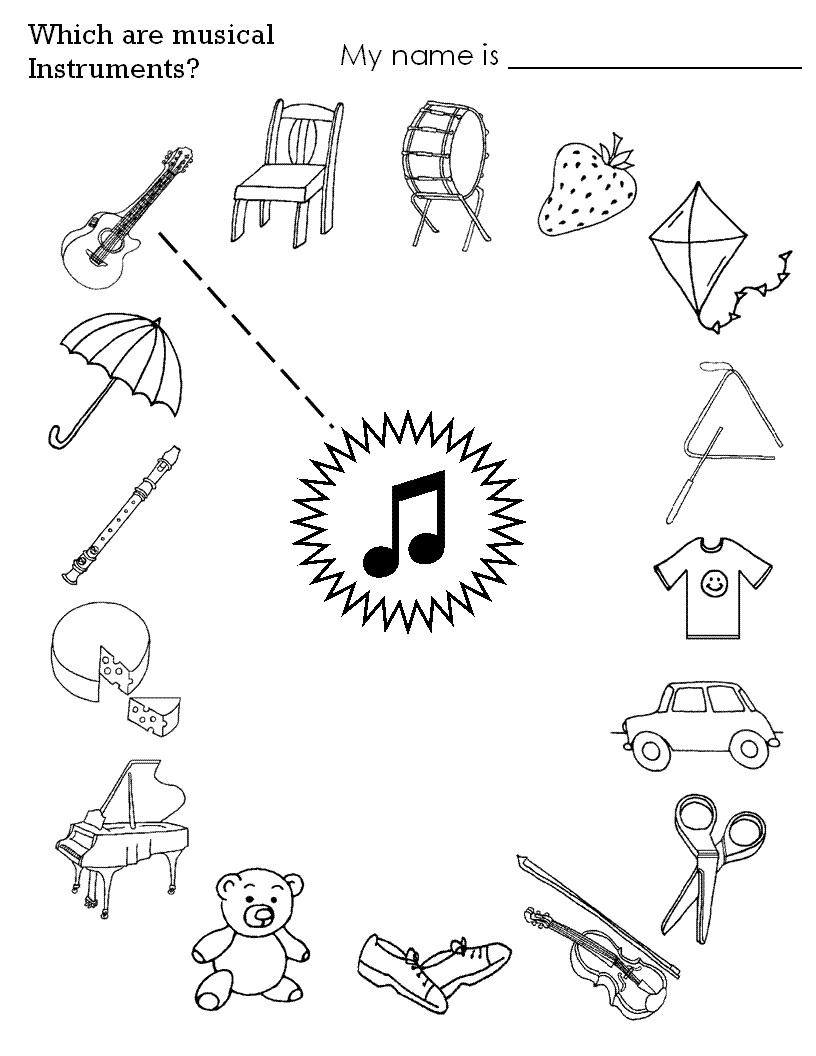 Musical Instruments Cut And Paste Picture Dictionary A Short
