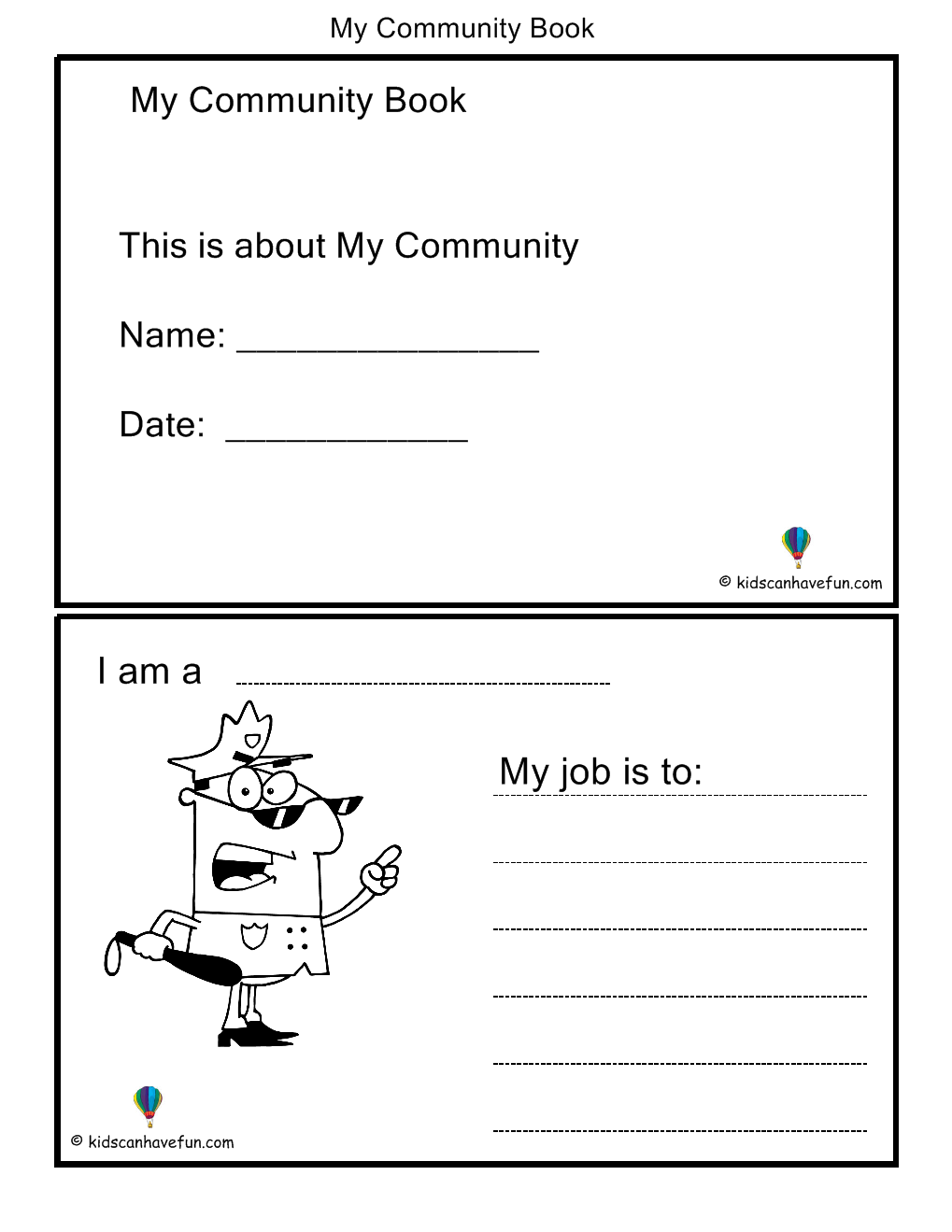 My Community Book For Kids