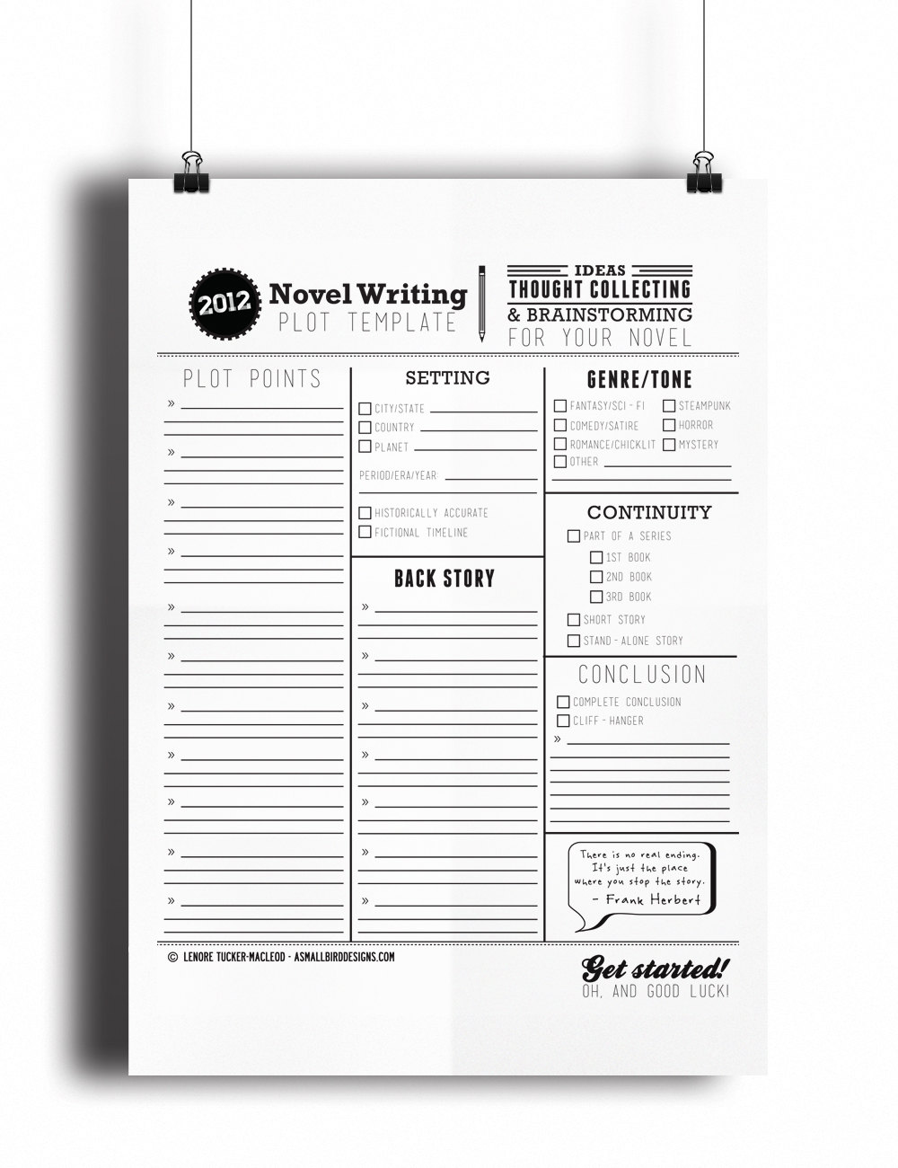 Novel Writing Template, Plot, Outline, Story, Plan, Author, Novel