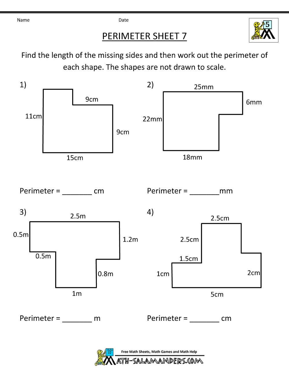 Perimeter Worksheets