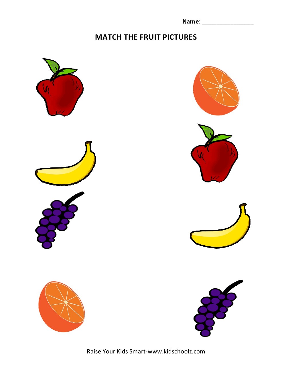 Picture Matching Worksheets