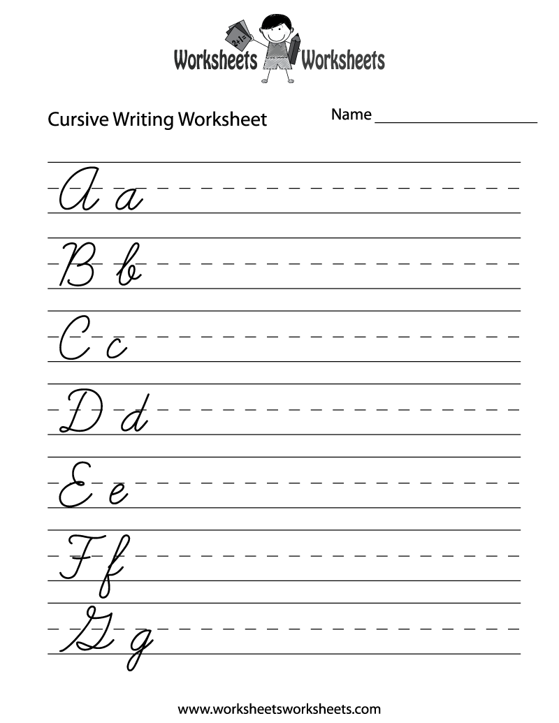Practice Cursive Writing Worksheet Printable  Also Try A