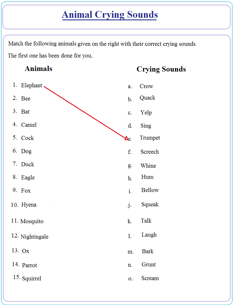 Practise Sheet On Crying Sounds Part 2