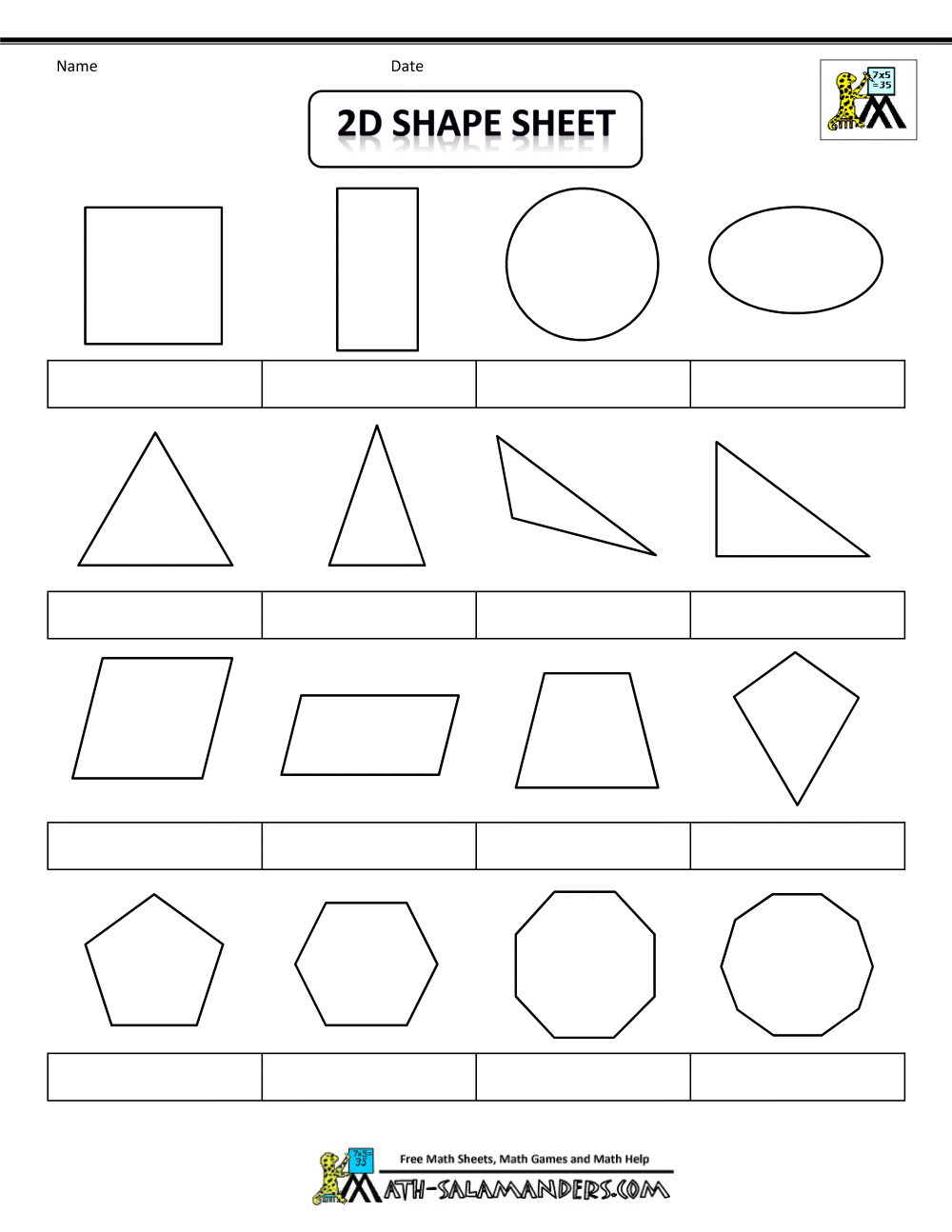 Printable Shapes 2d And 3d