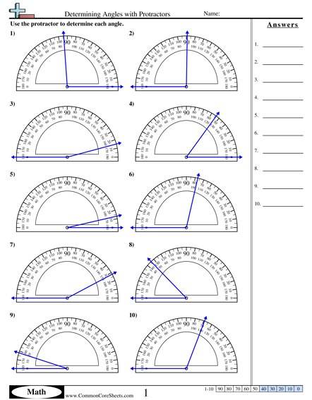 Protractor Practice Worksheet Worksheets