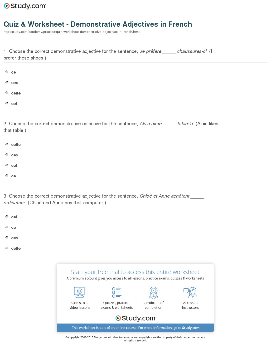 Quiz & Worksheet