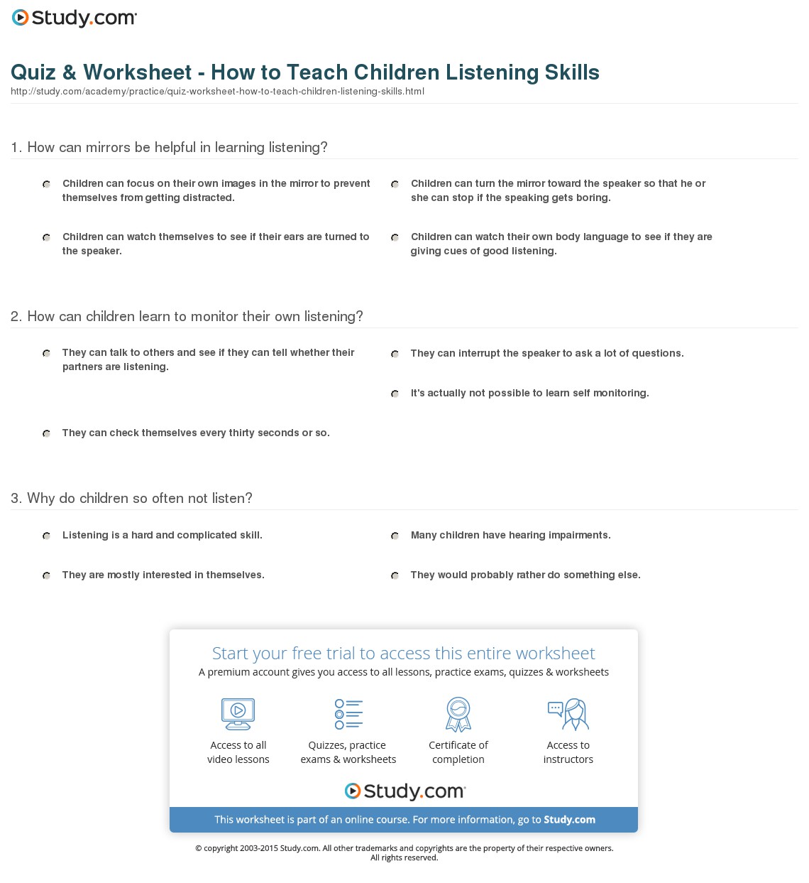 Quiz & Worksheet