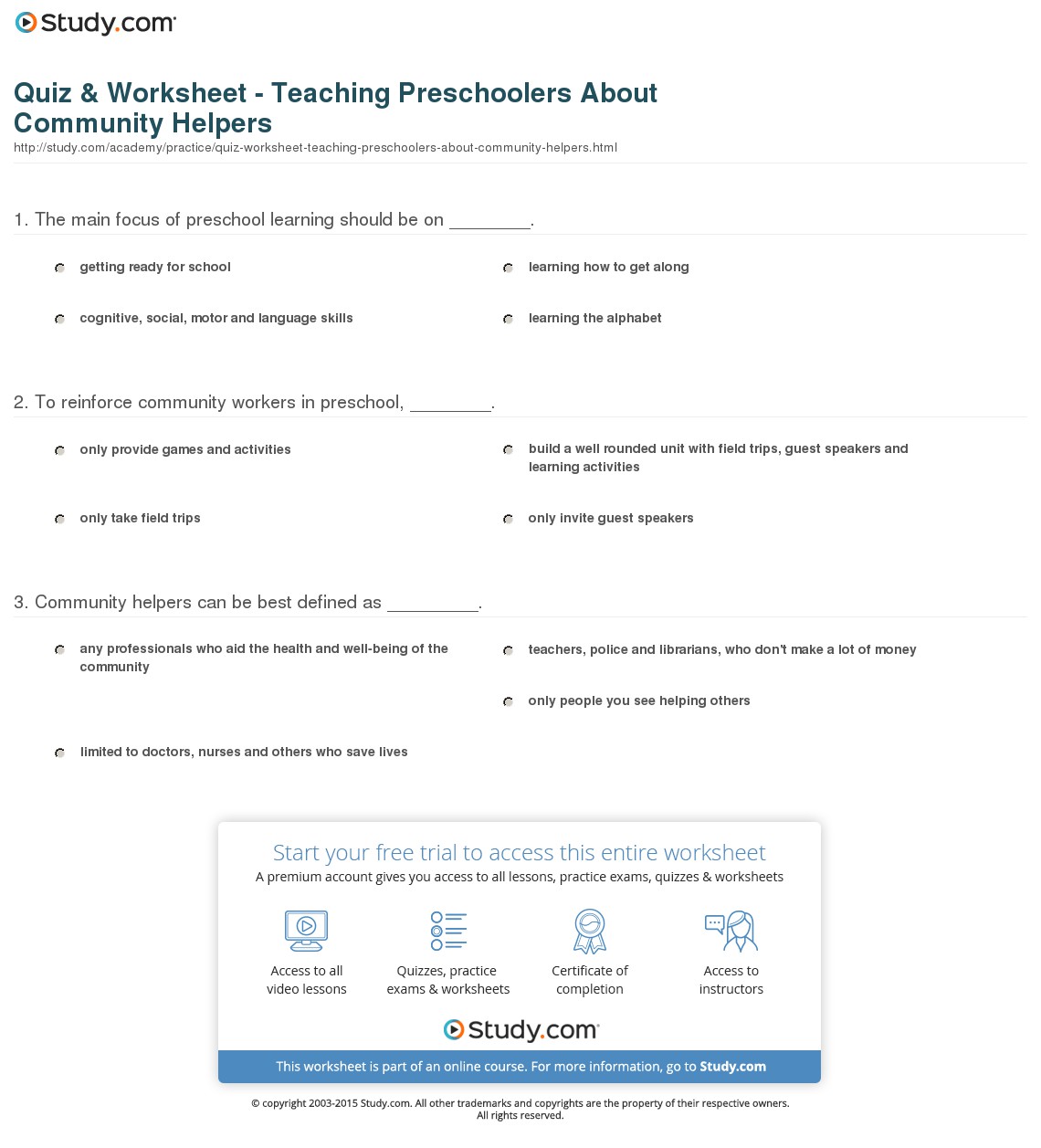 Quiz & Worksheet