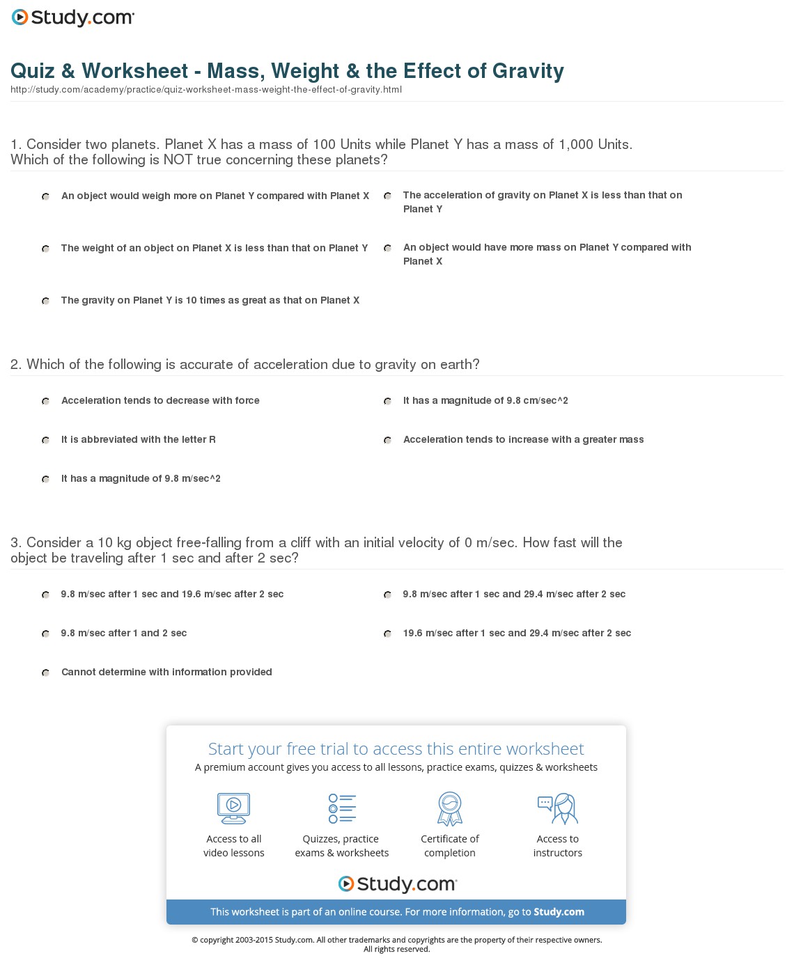 Quiz & Worksheet