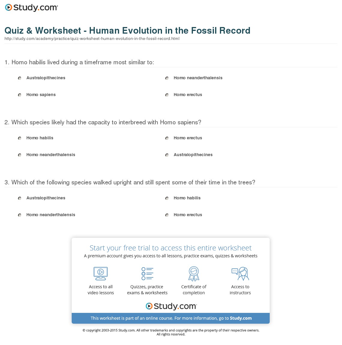Quiz & Worksheet