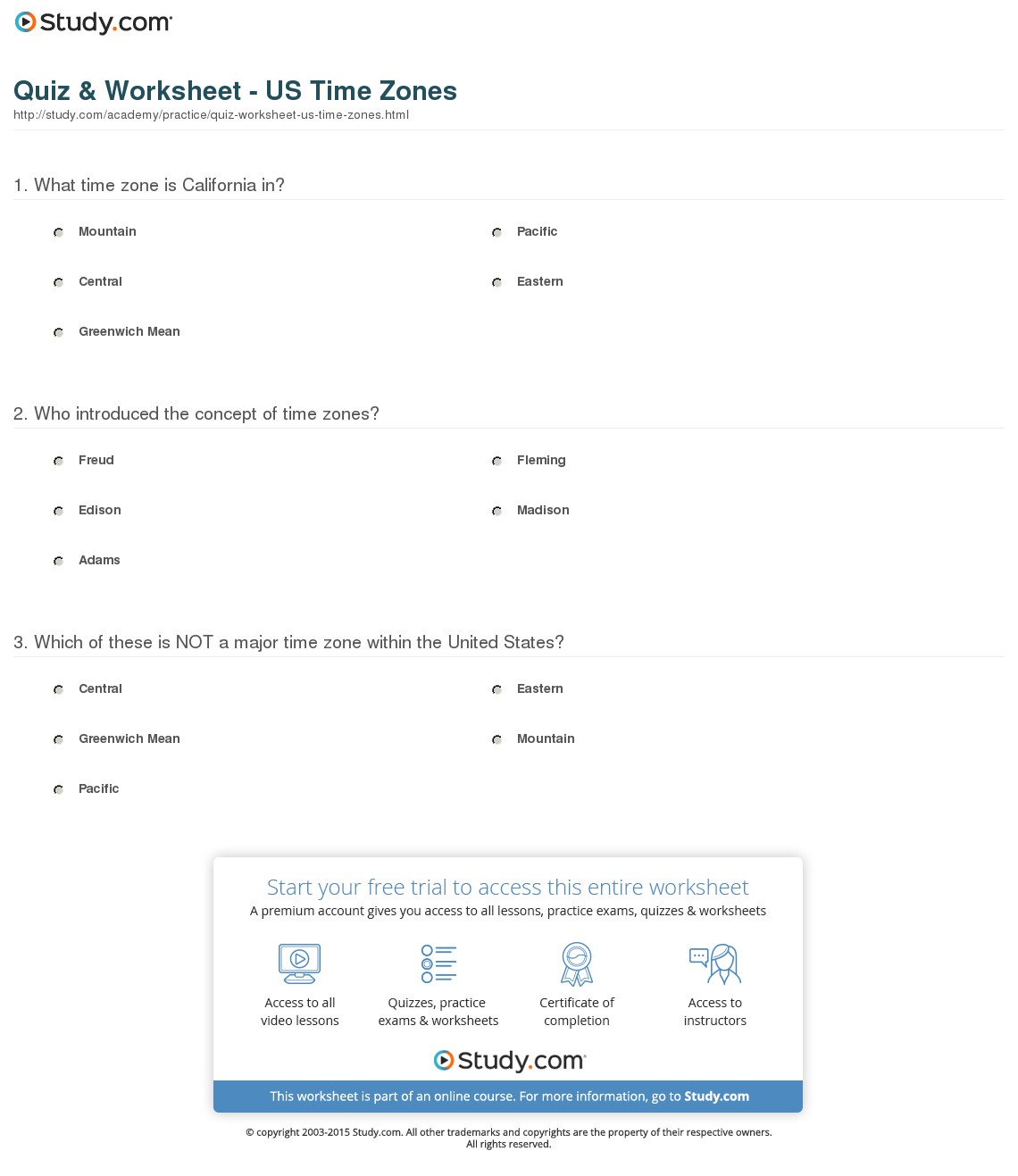 Quiz & Worksheet