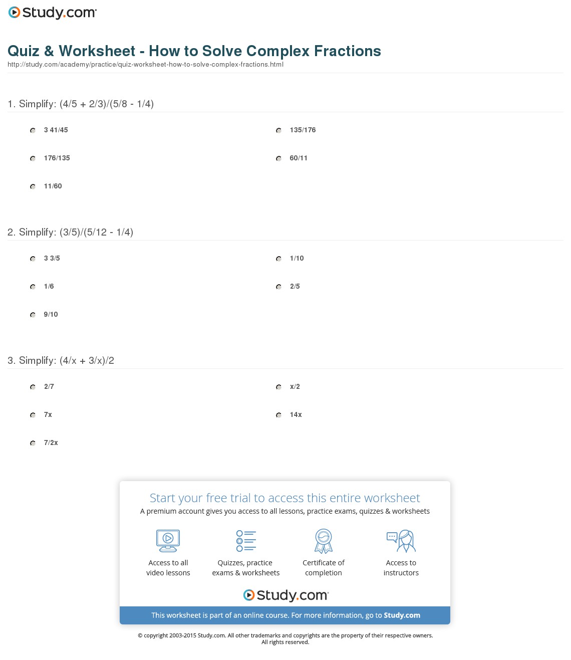 Quiz & Worksheet