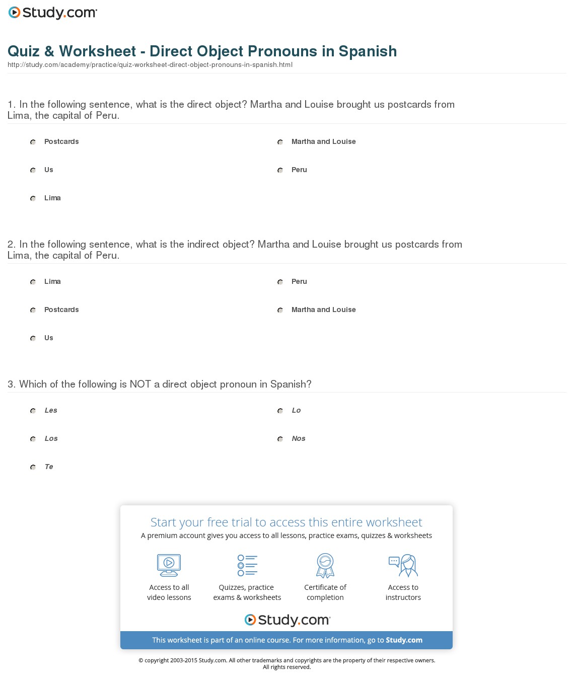 Quiz & Worksheet