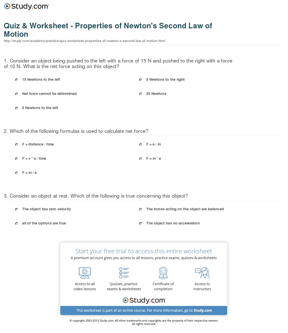 Quiz & Worksheet