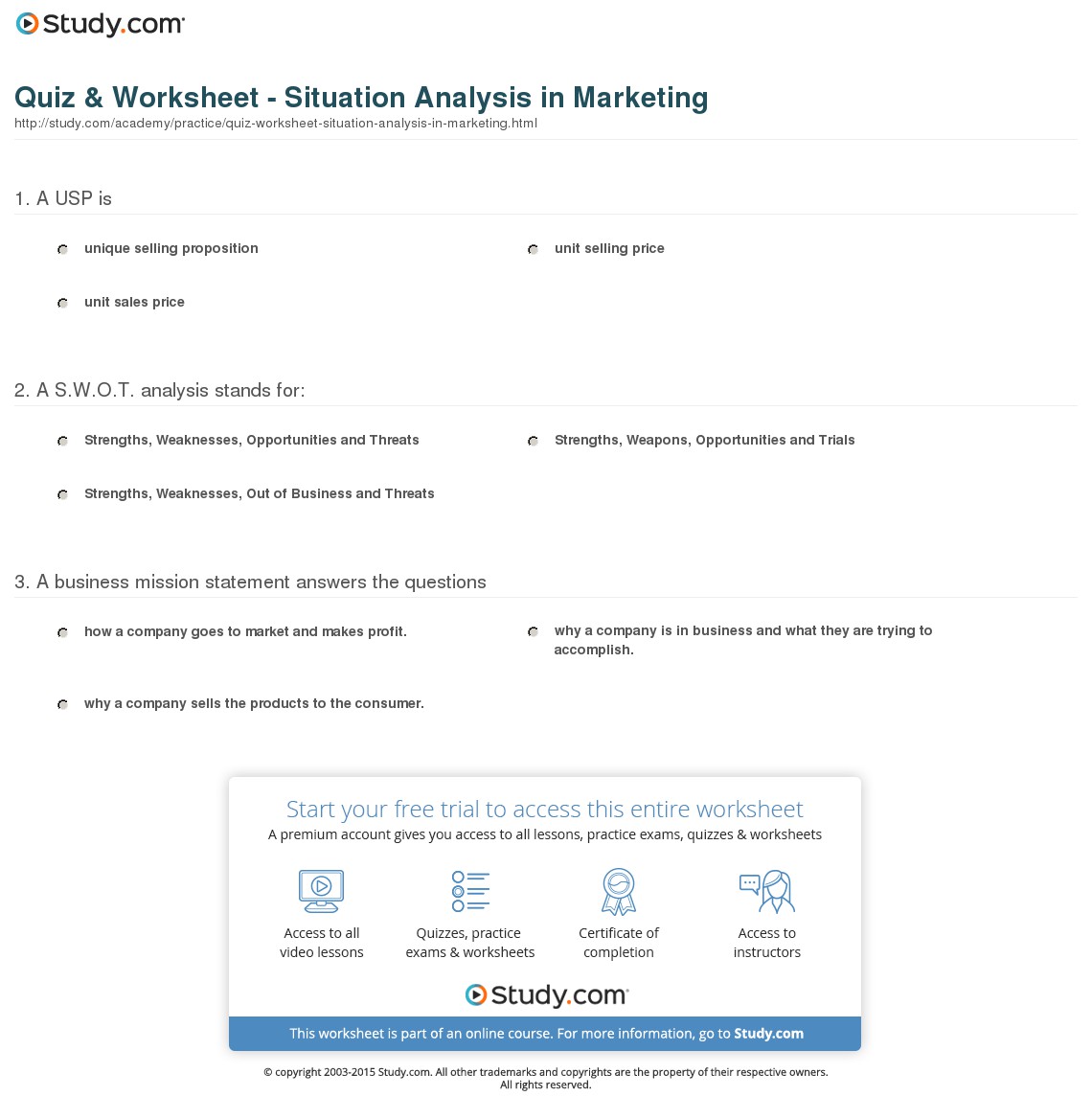 Quiz & Worksheet