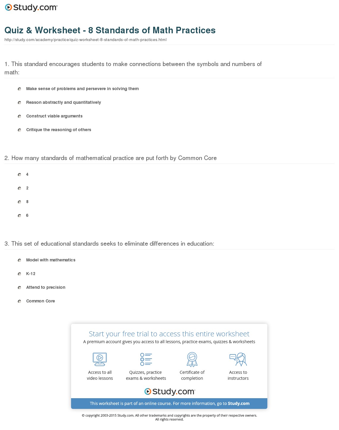 Quiz & Worksheet