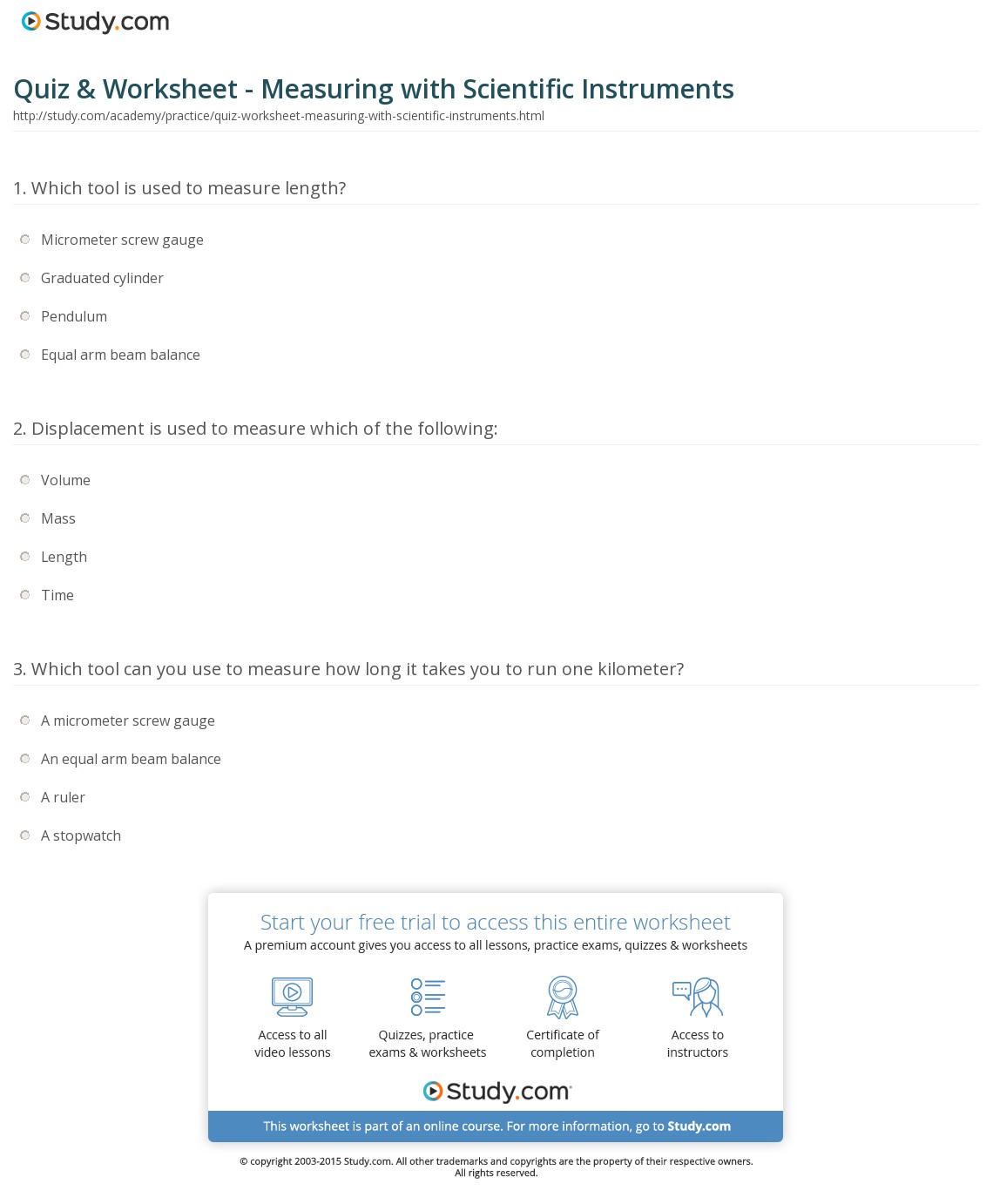 Quiz & Worksheet