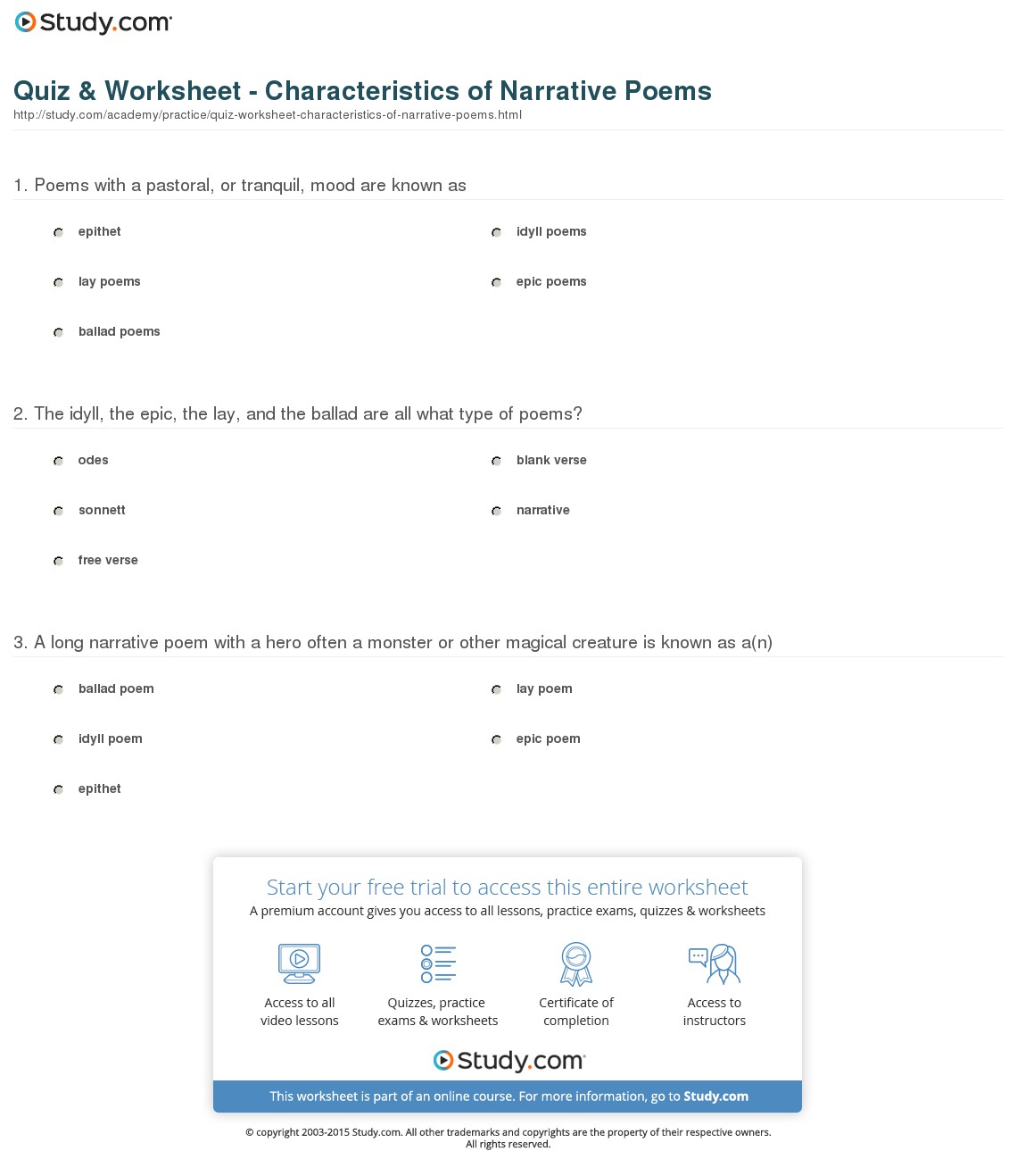 Quiz & Worksheet