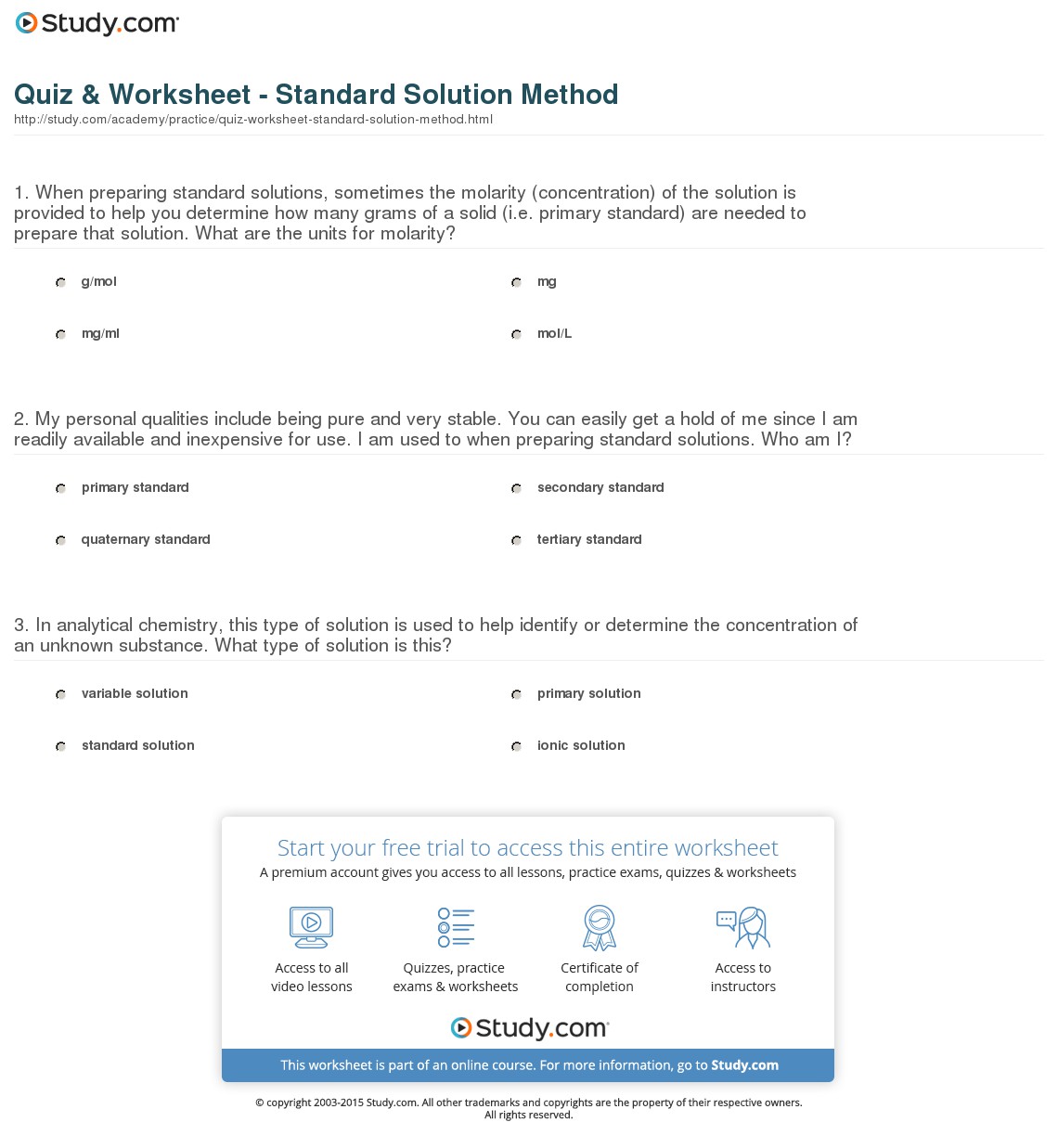 Quiz & Worksheet