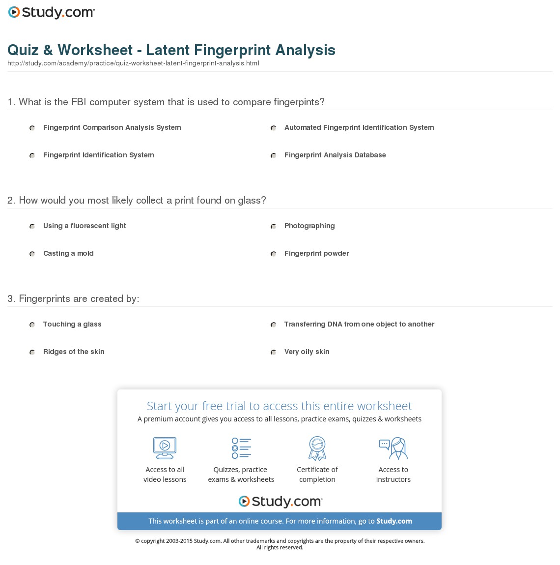 Quiz & Worksheet