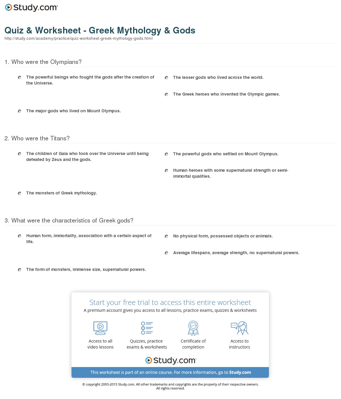 Quiz & Worksheet