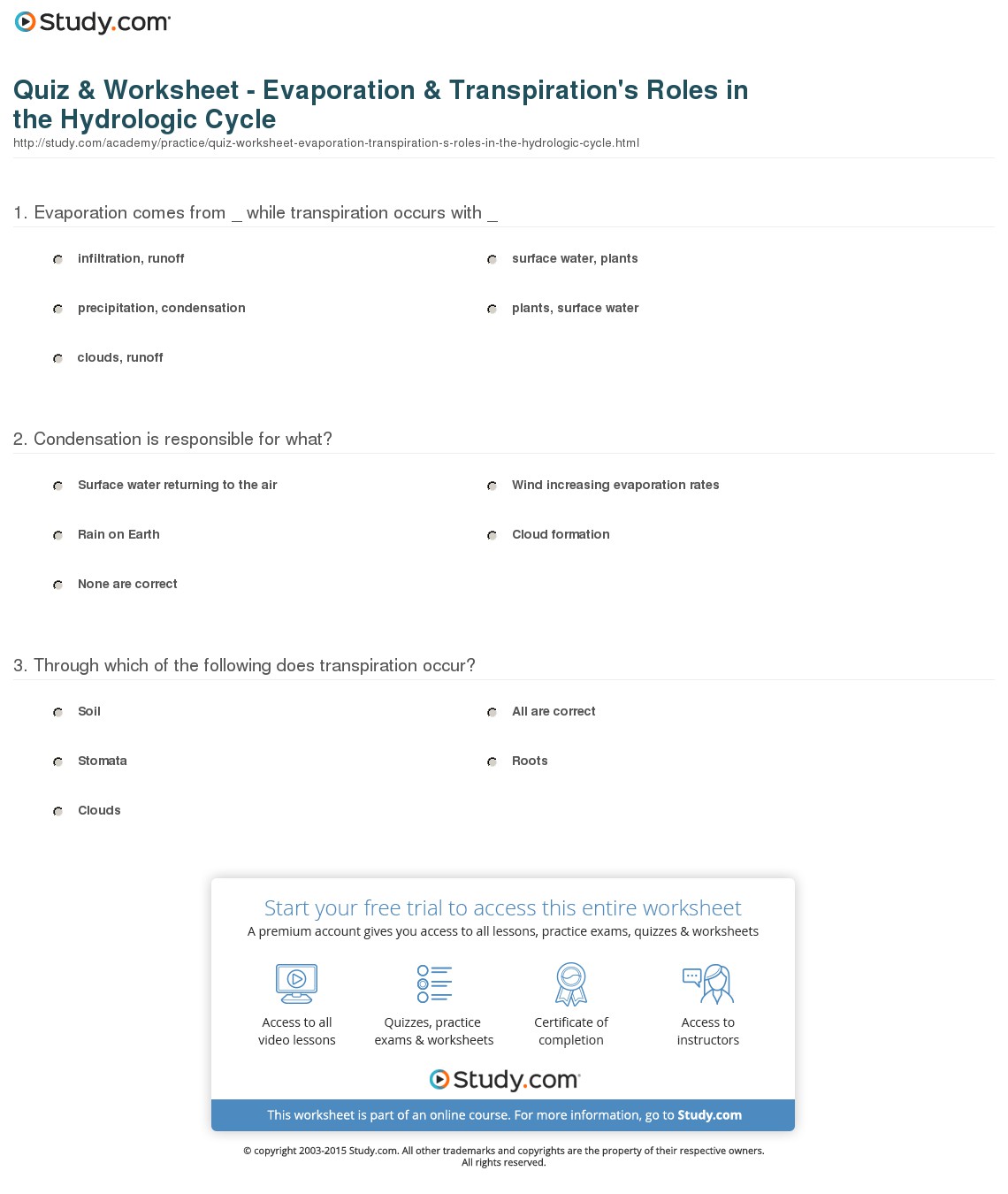 Quiz & Worksheet