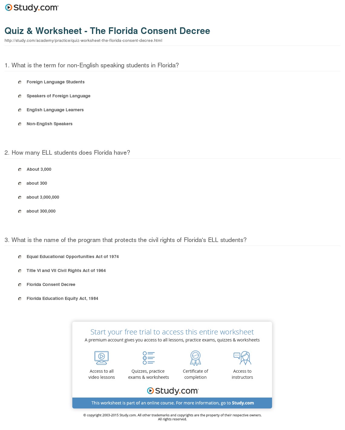 Quiz & Worksheet