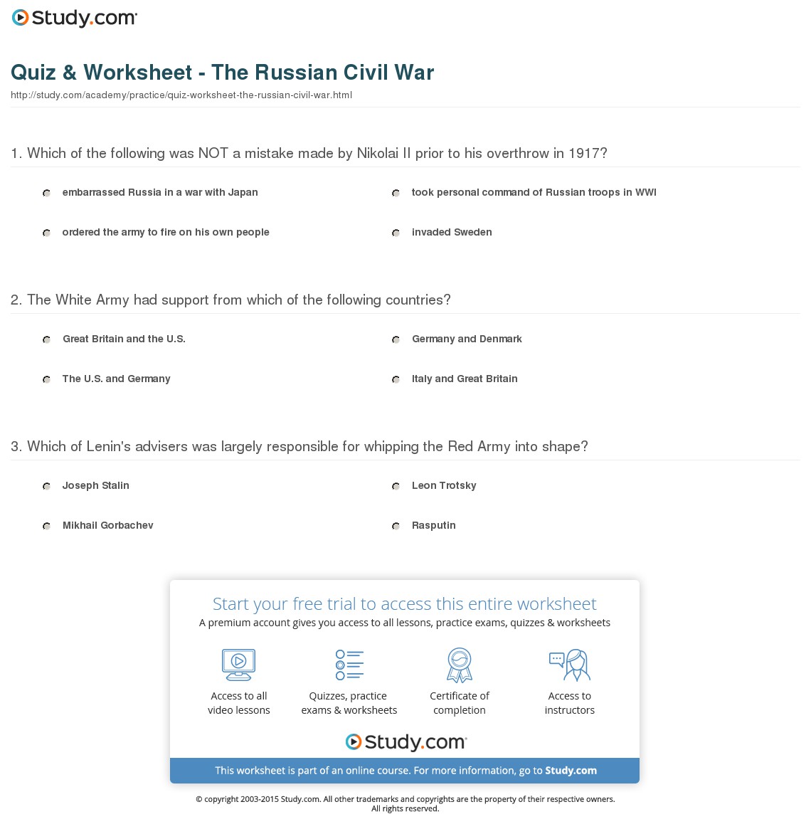 Quiz & Worksheet