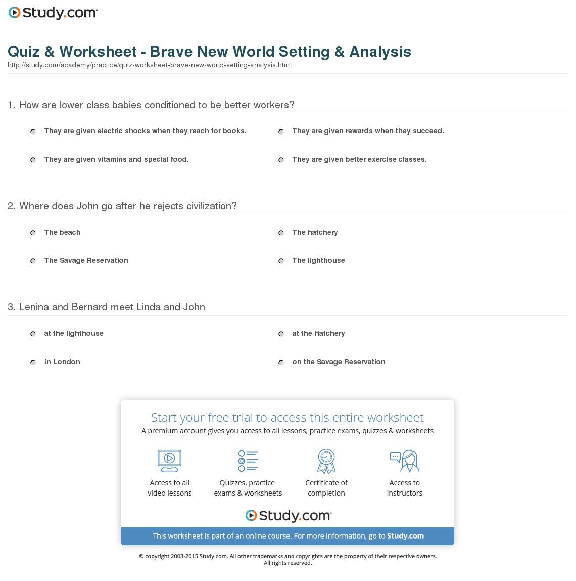 Quiz & Worksheet