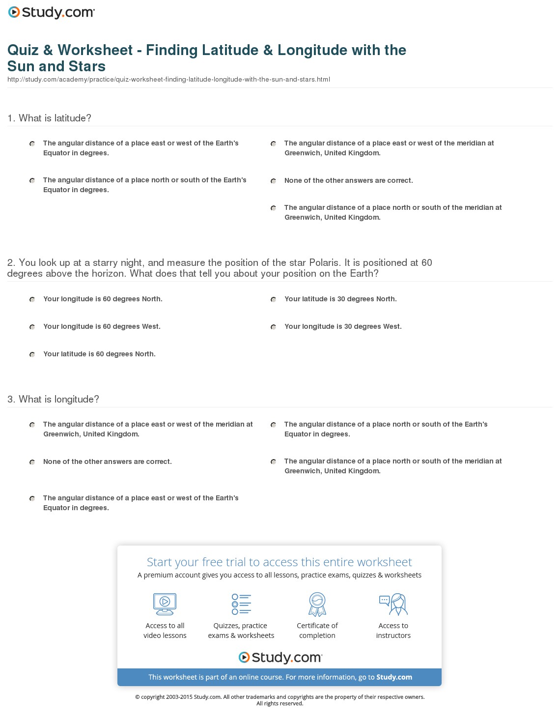 Quiz & Worksheet