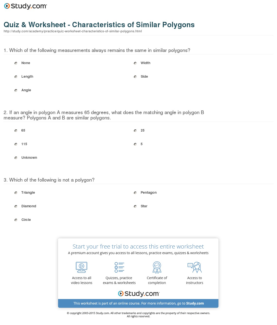 Quiz & Worksheet