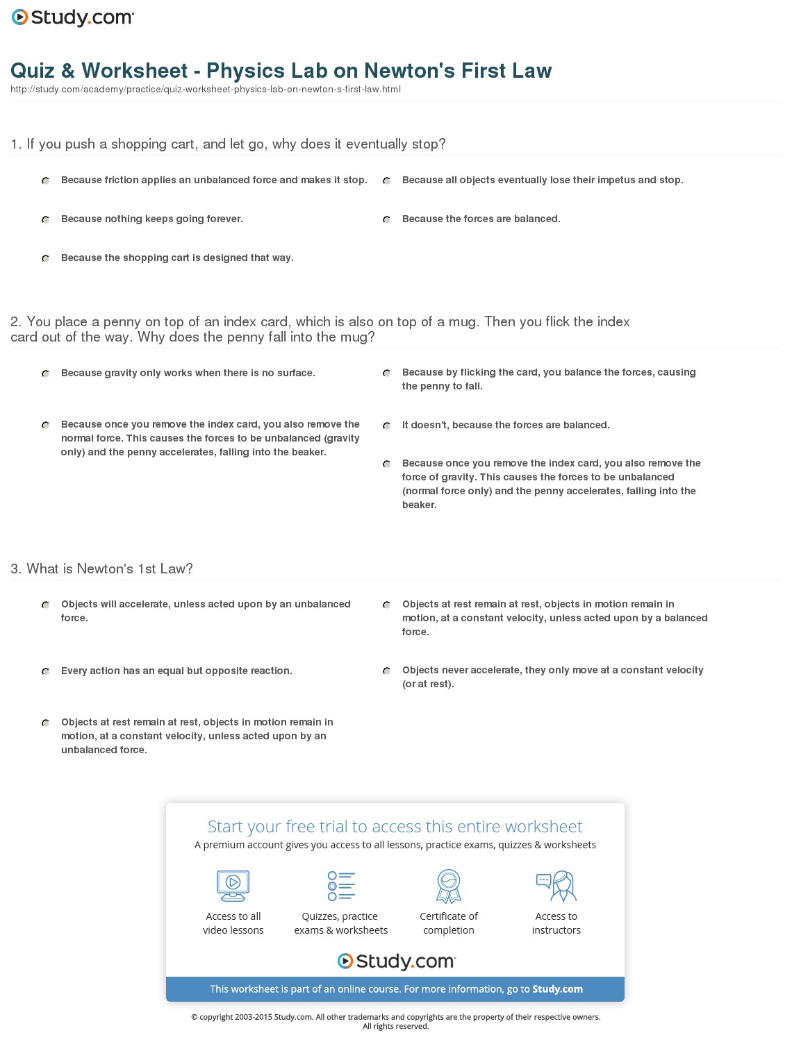 Quiz & Worksheet