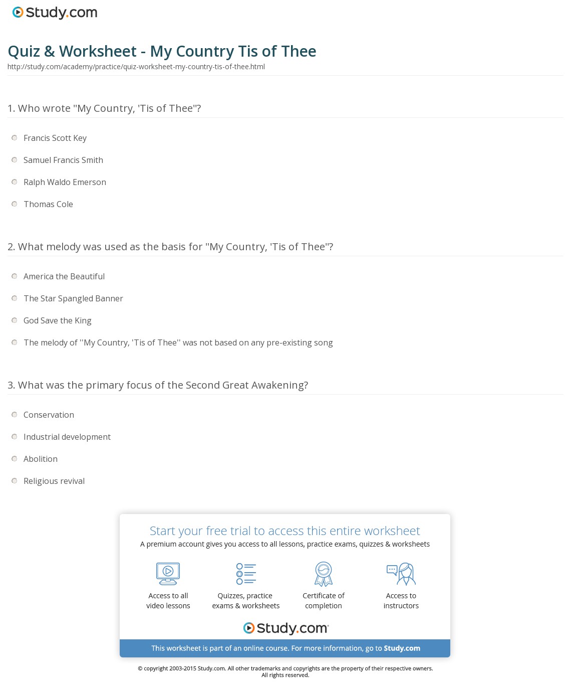 Quiz & Worksheet