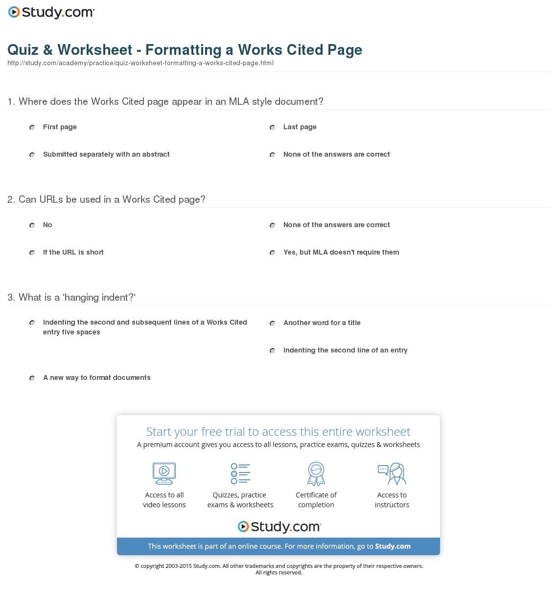 Quiz & Worksheet