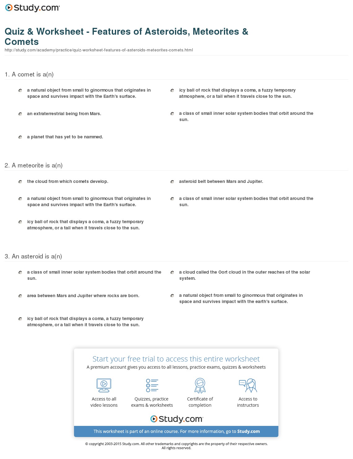 Quiz & Worksheet