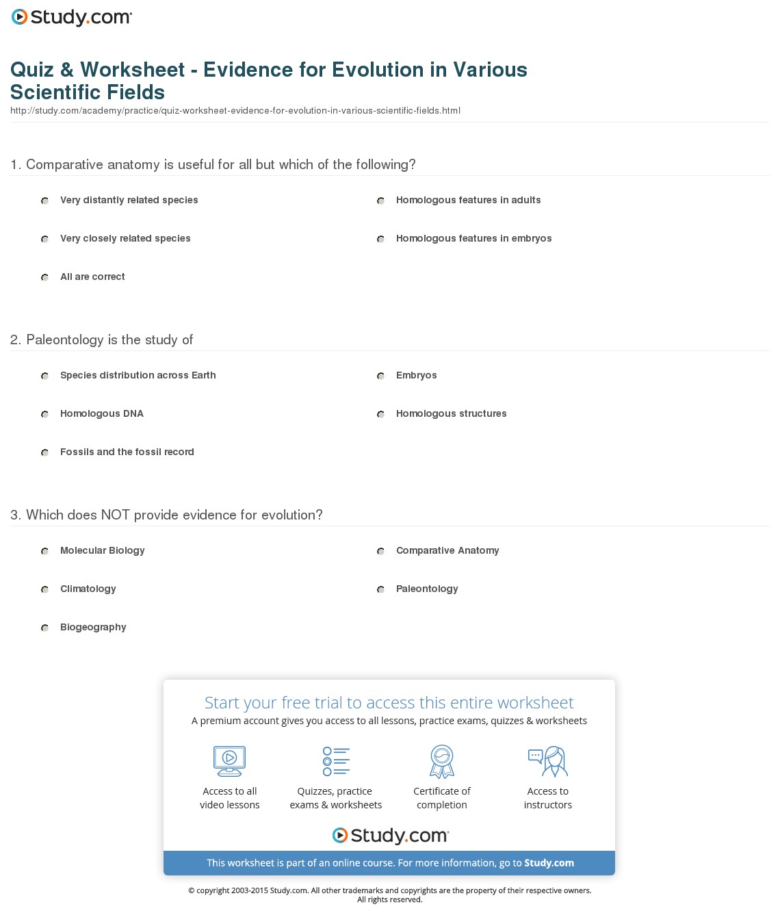 Quiz & Worksheet