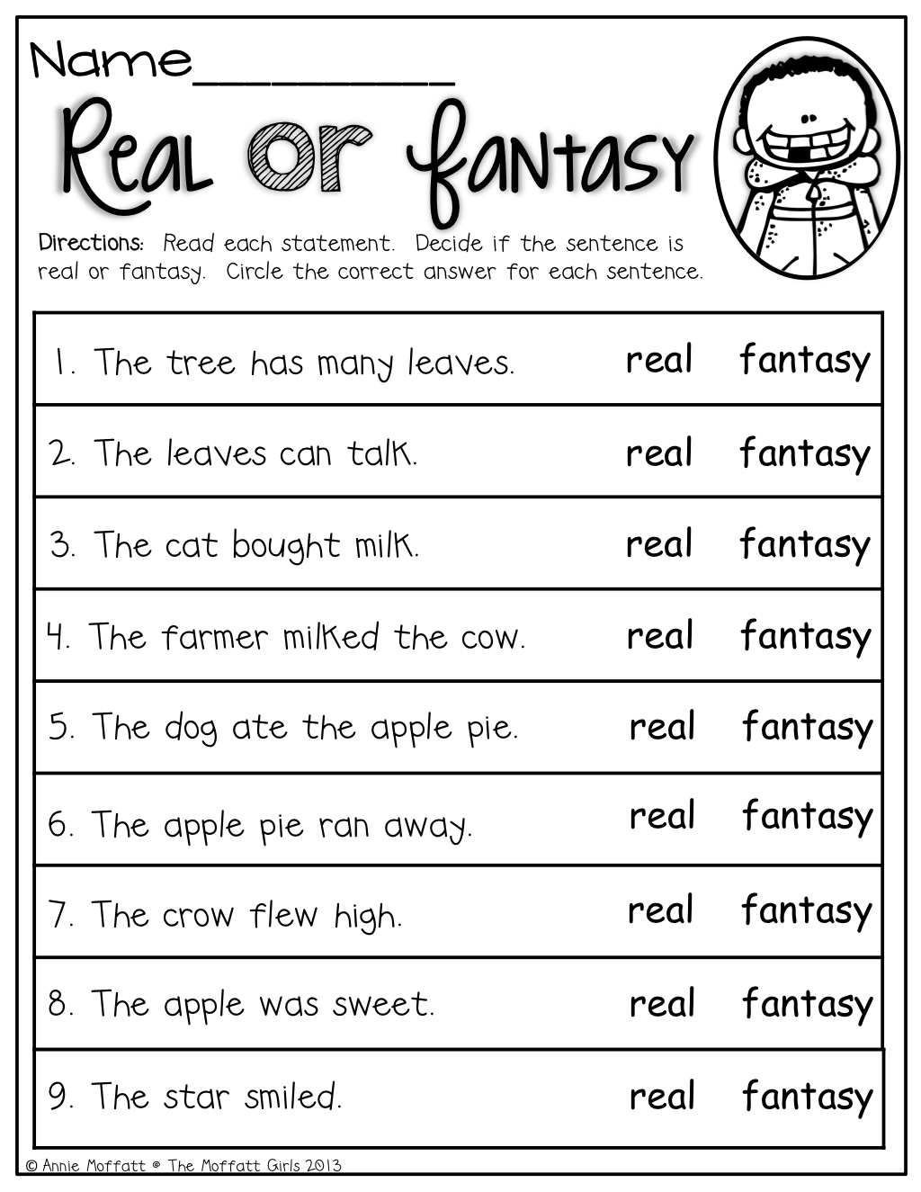 real-or-fantasy-worksheets-samples